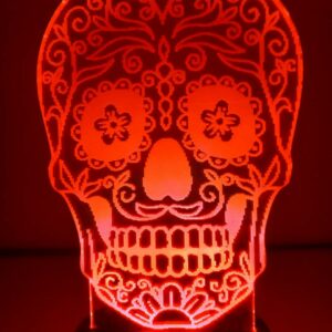 Lampada Teschio Messicano 3D Notturna