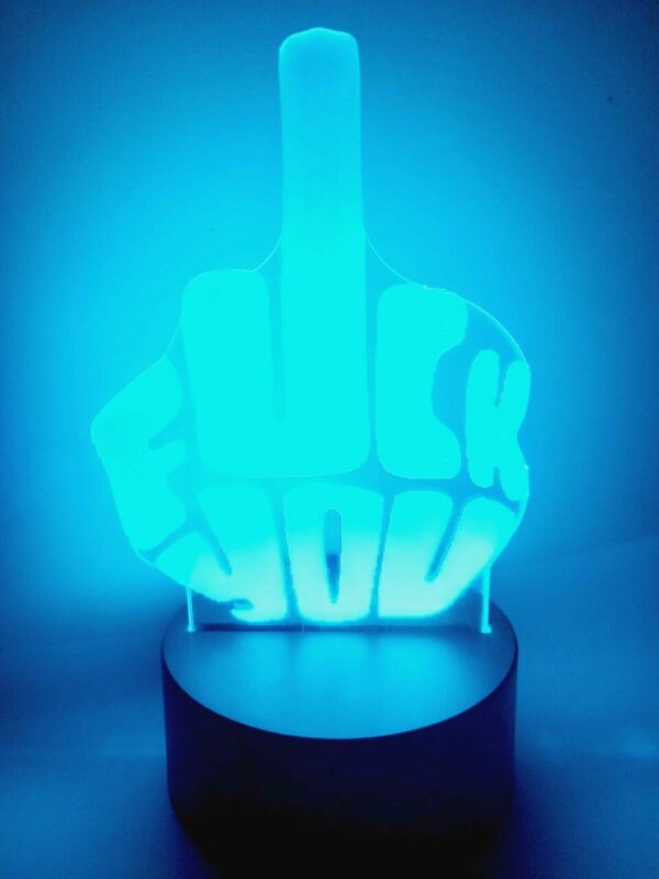 Lampada Fuck you 3D Notturna - immagine 4