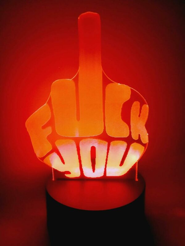 Lampada Fuck you 3D Notturna - immagine 3