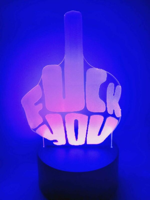 Lampada Fuck you 3D Notturna - immagine 2