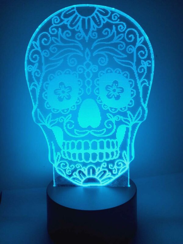 Lampada Teschio Messicano 3D Notturna - immagine 6