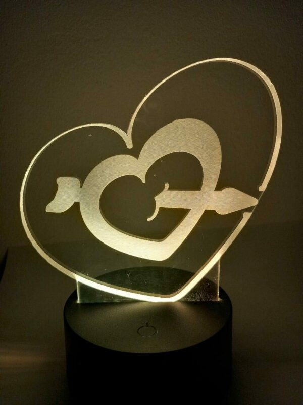 Lampada Cuore Cupido 3D Notturna - immagine 4