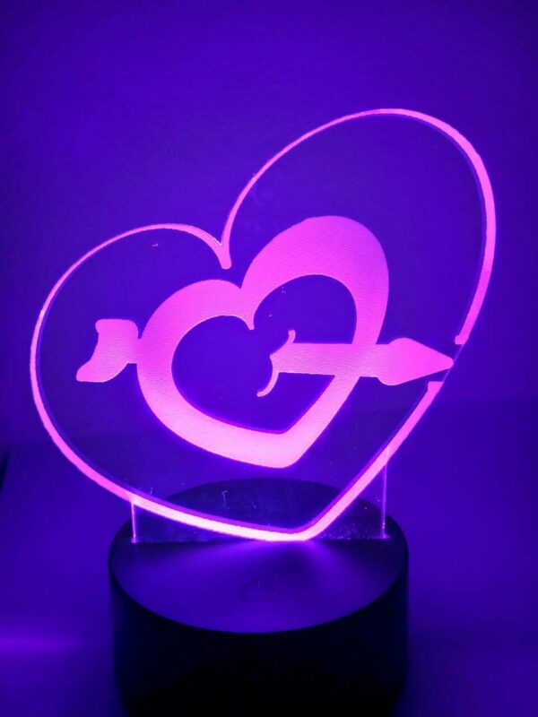 Lampada Cuore Cupido 3D Notturna - immagine 3