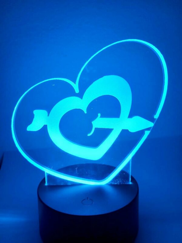 Lampada Cuore Cupido 3D Notturna