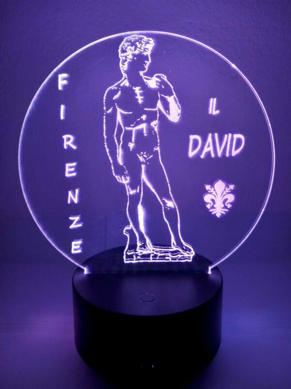 Lampada Il David Firenze 3D Notturna