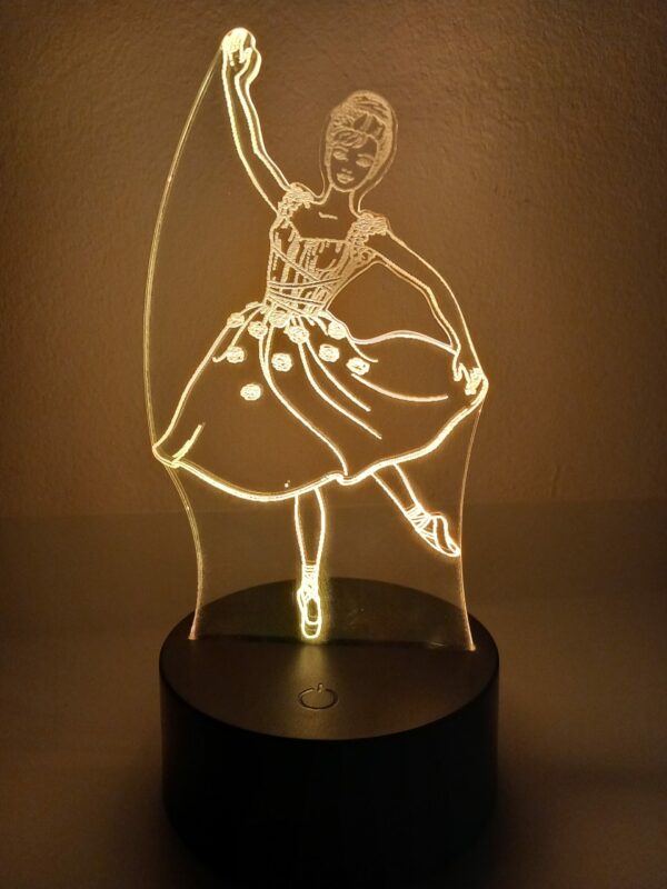 Lampada Ballerina 3D Notturna - immagine 2
