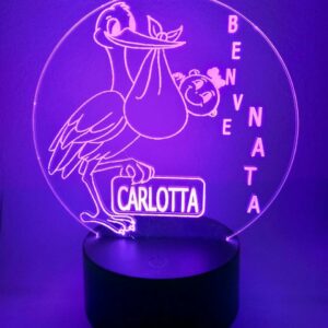 Lampada BenveNata Personalizzata 3D Notturna