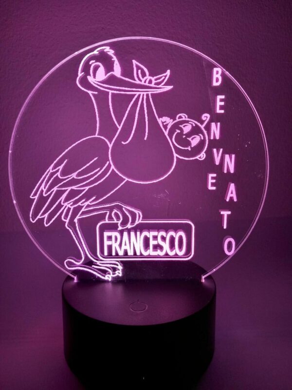 Lampada BenveNato Personalizzata 3D Notturna - immagine 8