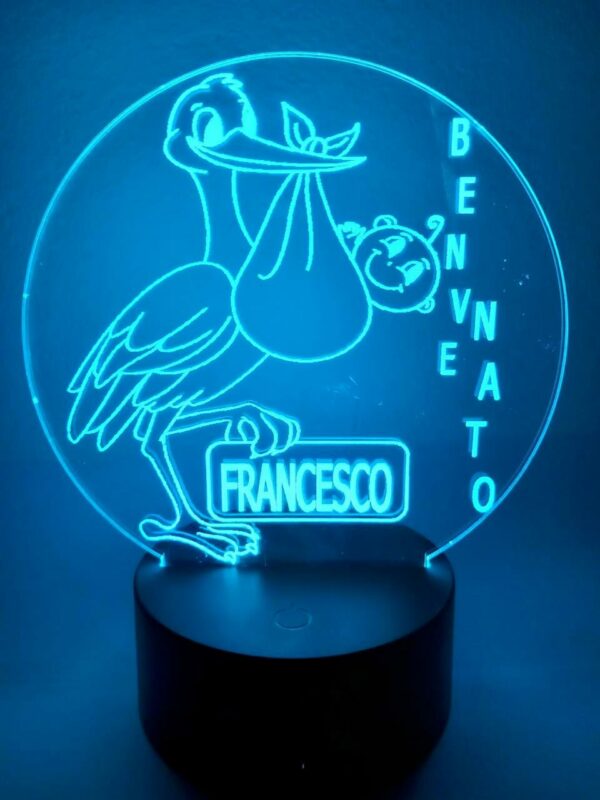 Lampada BenveNato Personalizzata 3D Notturna - immagine 4