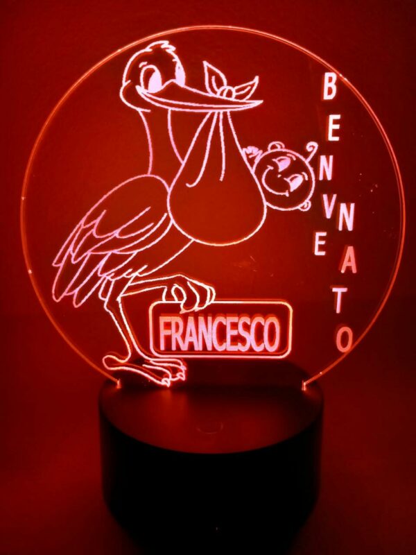 Lampada BenveNato Personalizzata 3D Notturna - immagine 5