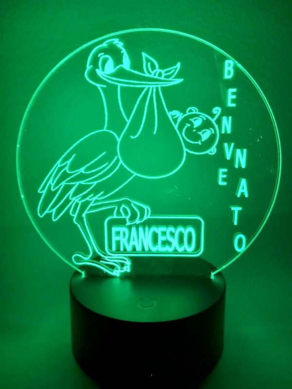 Lampada BenveNato Personalizzata 3D Notturna - immagine 6