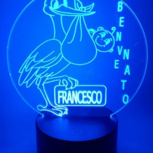 Lampada BenveNato Personalizzata 3D Notturna
