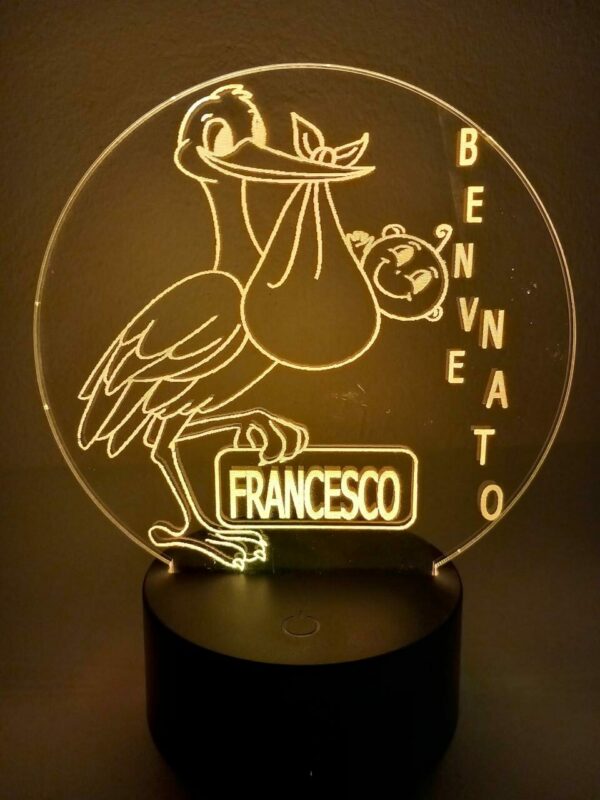 Lampada BenveNato Personalizzata 3D Notturna - immagine 7