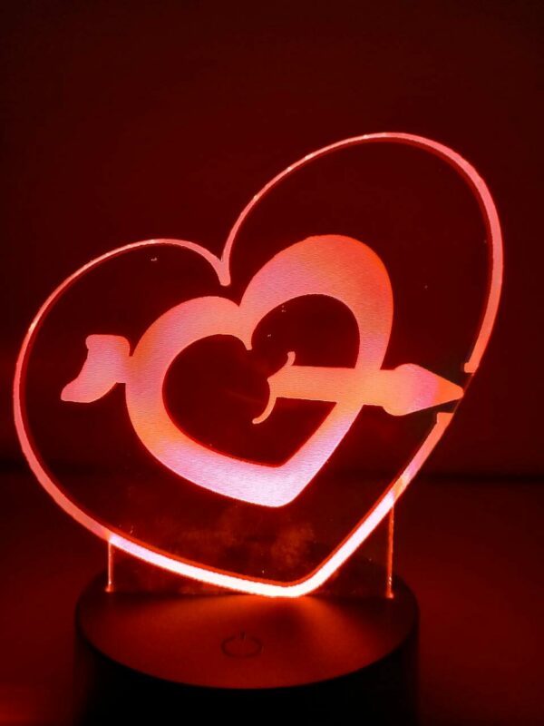 Lampada Cuore Cupido 3D Notturna - immagine 2